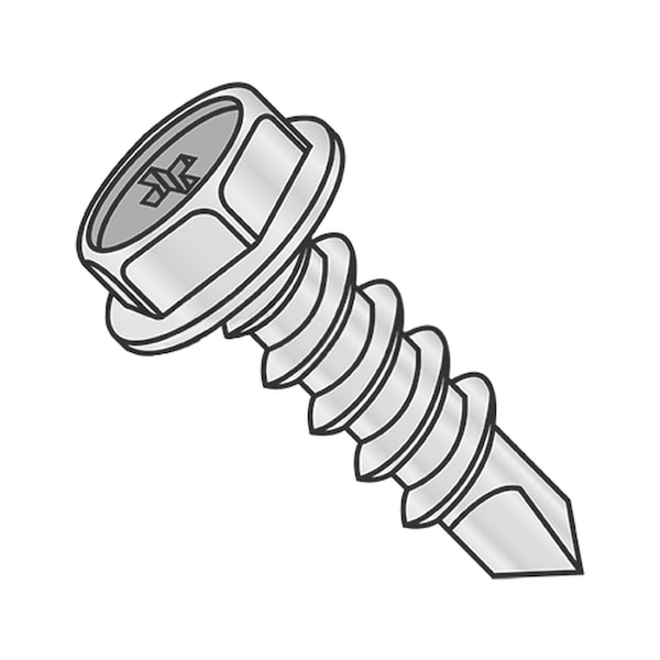 Usa Industrials Self-Drilling Screw, #10-16 x 5/8 in, Zinc Plated Steel Flange Hex Head External Hex Drive BULK-SCRW-11496 - main